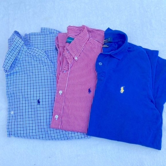 Polo Ralph Lauren Other - Ralph Lauren Lot Shirts Size Large long sleeve polo Blue Red